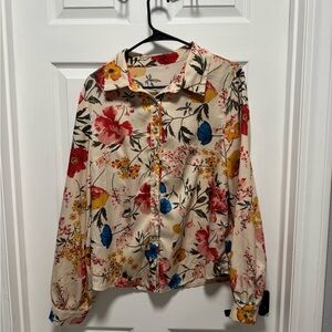 Floral Button-Up Blouse
